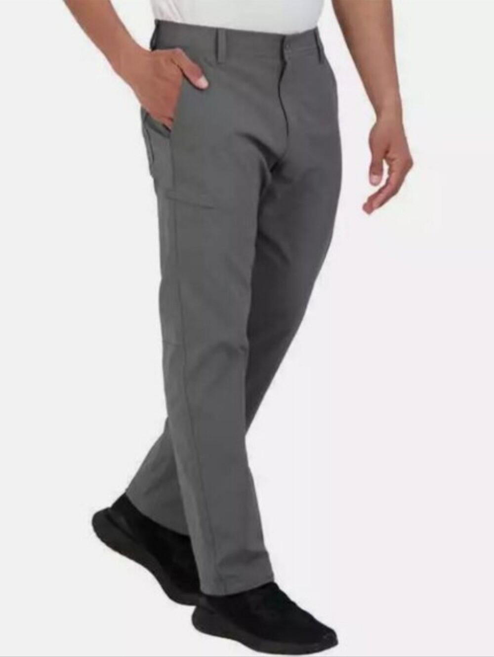Men's Straight-Fit Utility Pants in Gray GERRY Size 30 30/31 Casual Fleece Lined